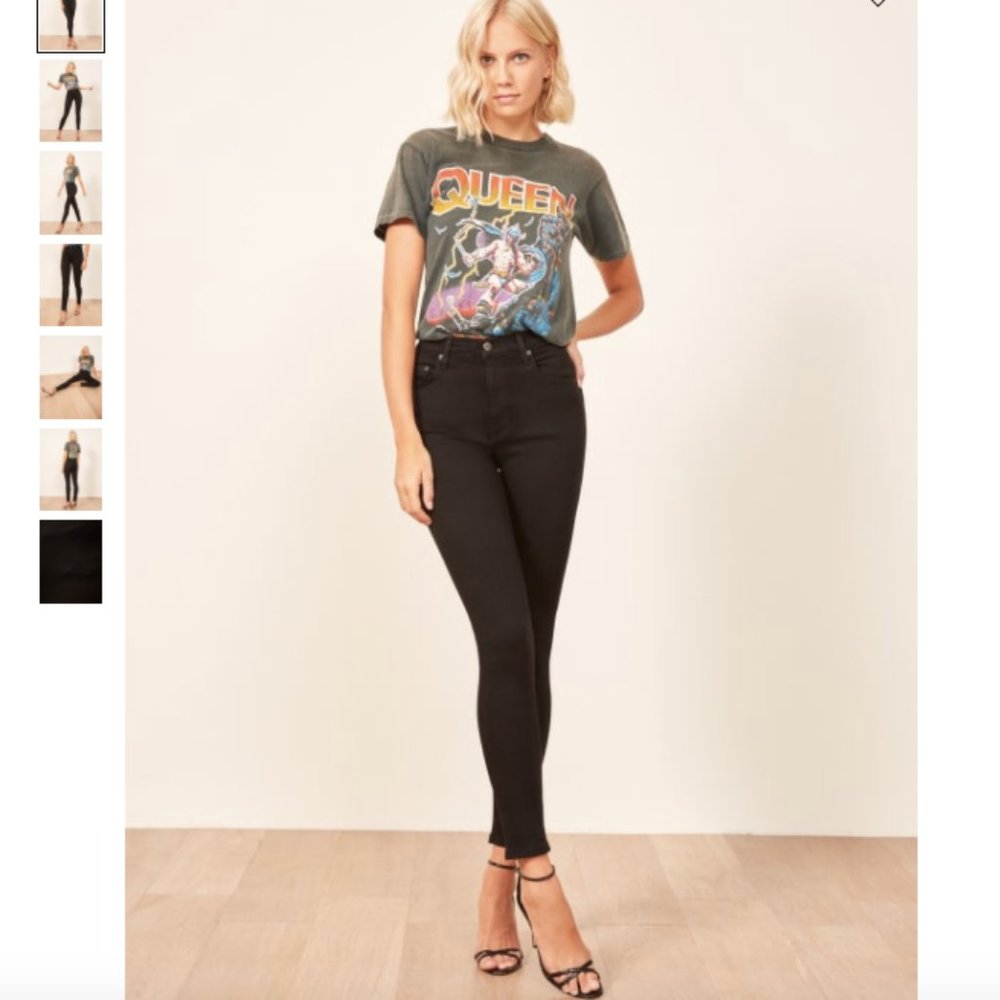 Reformation High and Skinny Jeans Black